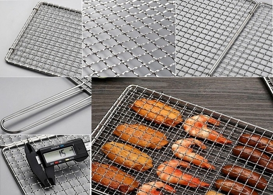 304 midden Geplooide Draad Mesh Galvanized For Barbecue Grill