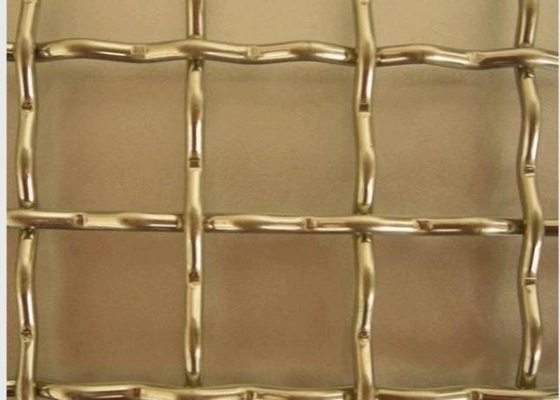 Het decoratieve Netwerk van het het Messingsmetaal van Messingsmesh screen square hole crimped