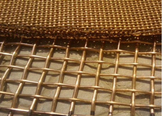 Het decoratieve Netwerk van het het Messingsmetaal van Messingsmesh screen square hole crimped
