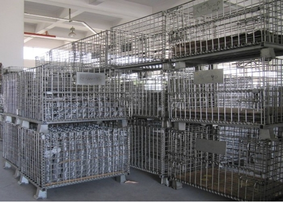Stapelbare Industriële Draad Erkend Mesh Containers Powder Coated ISO9001