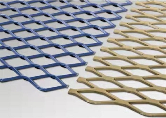 Aluminium Uitgebreid Metaal Erkend Mesh Sheet Diamond Shaped Patterns ISO9001