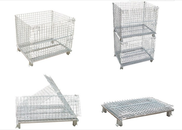 800kg vouwbaar Mesh Container, Gegalvaniseerde Ijzerdraad Mesh For Warehouse/Workshop